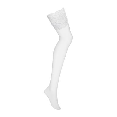 Панчохи під пояс із широким мереживом Obsessive 810-STO-2 stockings S/M, білі Панчохи під пояс із широким мереживом Obsessive 810-STO-2 stockings S/M, білі