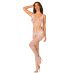 Сітчастий бодістокінг з імітацією топа та шортів Obsessive Bodystocking G330 XL/XXL, white, з доступом