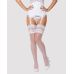 Панчохи під пояс із широким мереживом Obsessive 810-STO-2 stockings L/XL, білі