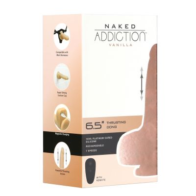 Фалоімітатор з пульсацією Naked ADDICTION 6.5" Thrusting Dong With Remote Фалоімітатор з пульсацією Naked ADDICTION 6.5" Thrusting Dong With Remote