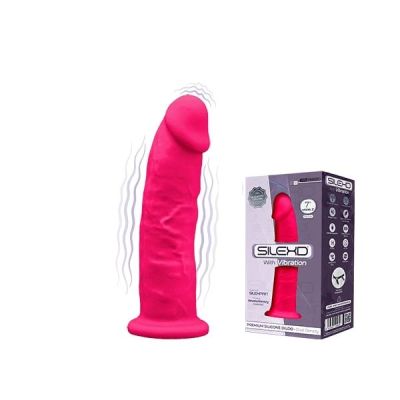 Фалоімітатор із вібрацією SilexD Henry Vibro Pink (MODEL 2 size 7in), двошаровий, діаметр 4,4 см