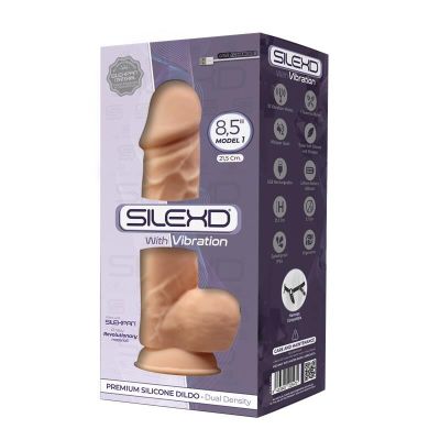 Фалоімітатор із вібрацією SilexD Norman Vibro Flesh (MODEL 1 size 8,5in), двошаровий, діаметр 5 см