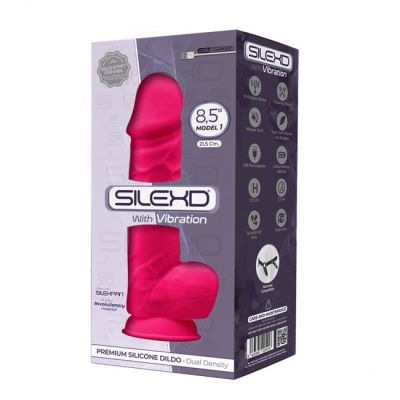 Фалоімітатор із вібрацією SilexD Norman Vibro Pink (MODEL 1 size 8,5in), двошаровий, діаметр 5 см Фалоімітатор із вібрацією SilexD Norman Vibro Pink (MODEL 1 size 8,5in), двошаровий, діаметр 5 см