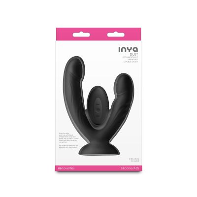 Подвійний ділдо з вібрацією NS Novelties INYA - Duet - Black Подвійний ділдо з вібрацією NS Novelties INYA - Duet - Black