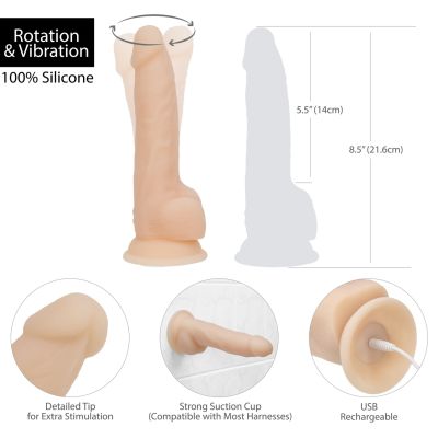 Фалоімітатор з вібрацією та ротацією Naked ADDICTION James 8″ Rotating & Vibrating Dong, пульт ДК Фалоімітатор з вібрацією та ротацією Naked ADDICTION James 8″ Rotating & Vibrating Dong, пульт ДК