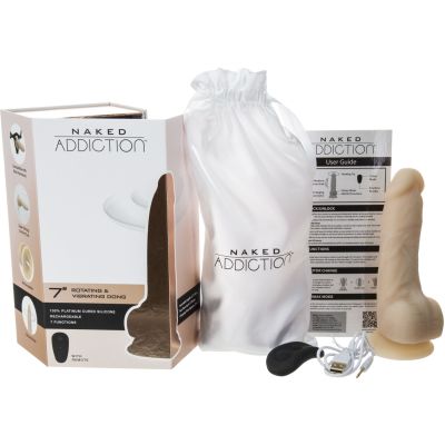 Фалоімітатор з вібрацією та ротацією Naked ADDICTION Chris 7″ Rotating & Vibrating Dong, пульт ДК Фалоімітатор з вібрацією та ротацією Naked ADDICTION Chris 7″ Rotating & Vibrating Dong, пульт ДК