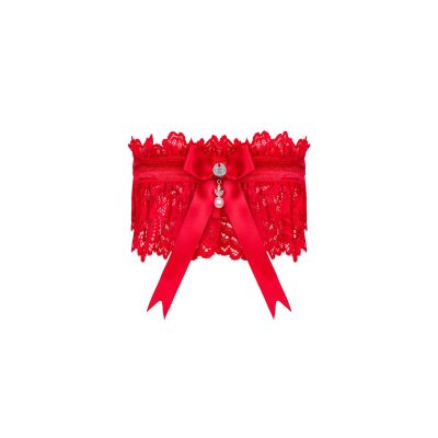 Ажурна підв’язка Obsessive Amor Cherris garter, red