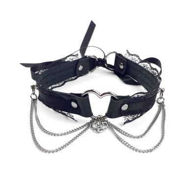 Сексуальний чокер Art of Sex — Karen із натуральної шкіри, чорний Сексуальний чокер Art of Sex — Karen із натуральної шкіри, чорний