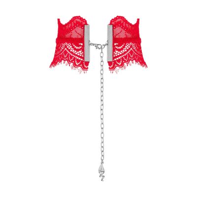 Широкий мереживний чокер Obsessive Bergamore choker, red