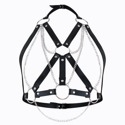 Портупея жіноча Art of Sex — Aiden Leather harness, чорна, L-2XL