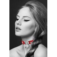 Чокер із замочком-сердечком Bijoux Pour Toi — HEART LOCK Red, екошкіра Чокер із замочком-сердечком Bijoux Pour Toi — HEART LOCK Red, екошкіра