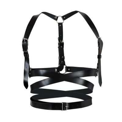 Шкіряна портупея Art of Sex — Melani Leather harness, чорна, XS-M