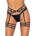 Пояс із підв'язками Leg Avenue Rhinestone garter straps OS Black