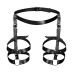 Шкіряні гартери Art of Sex — Melani Leather garters, чорні, L-2XL