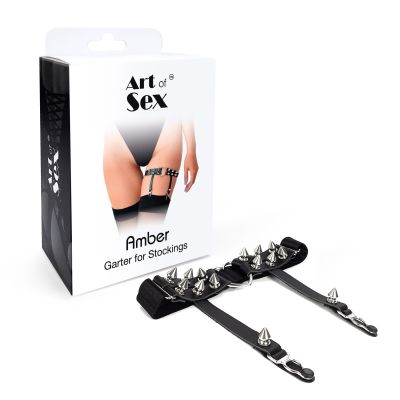 Гартер-серце на ногу з шипами з натуральної шкіри Art of Sex Amber (1 шт.)