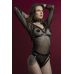 Портупея на груди Feral Feelings — Harness Bra, ліф, натуральна шкіра, колір чорний