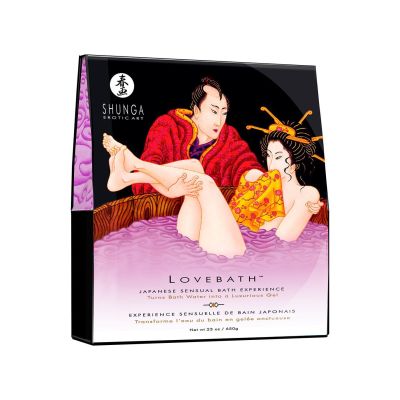 Гель для ванни Shunga LOVEBATH — Sensual Lotus (650 г), робить воду ароматним желе зі SPA-ефектом