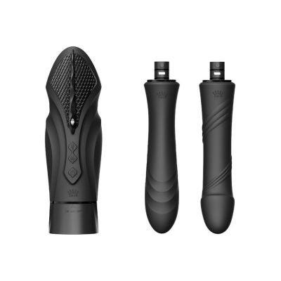 Компактна смартсекс-машина Zalo — Sesh Obsidian Black, 2 насадки, пульт ДК, кристал Swarovski