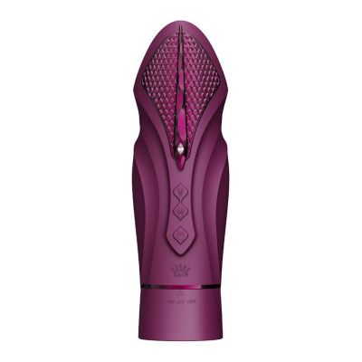 Компактна смартсекс-машина Zalo — Sesh Velvet Purple, 2 насадки, пульт ДК, кристал Swarovski