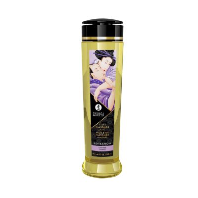 Масажна олія Shunga Sensation — Lavender (240 мл), натуральна, зволожувальна