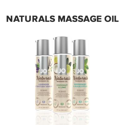 Масажна олія System JO — Naturals Massage Oil — Coconut & Lime з натуральними ефірними оліями (120 мл)