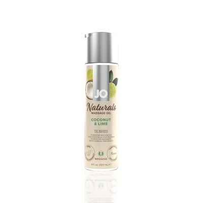 Масажна олія System JO — Naturals Massage Oil — Coconut & Lime з натуральними ефірними оліями (120 мл)