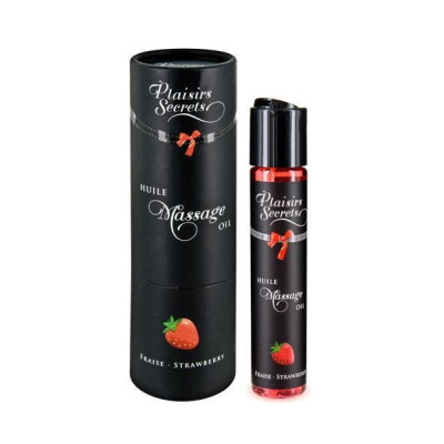 Масажна олія Plaisirs Secrets Strawberry (59 мл) з афродизіаками, їстівна, подарункова упаковка Масажна олія Plaisirs Secrets Strawberry (59 мл) з афродизіаками, їстівна, подарункова упаковка