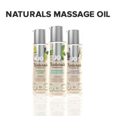 Масажна олія System JO — Naturals Massage Oil — Peppermint & Eucalyptus з натуральними ефірними оліями (120 мл) Масажна олія System JO — Naturals Massage Oil — Peppermint & Eucalyptus з натуральними ефірними оліями (120 мл)