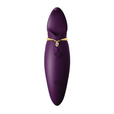 Вібратор 2в1 з язичком Zalo — Hero Twilight Purple, кристал Swarovski