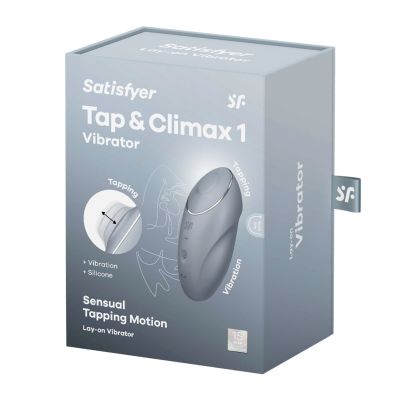 Вібростимулятор-пульсатор Satisfyer Tap & Climax 1 Bluegrey, ефект постукування пальцем, 2 мотори Вібростимулятор-пульсатор Satisfyer Tap & Climax 1 Bluegrey, ефект постукування пальцем, 2 мотори
