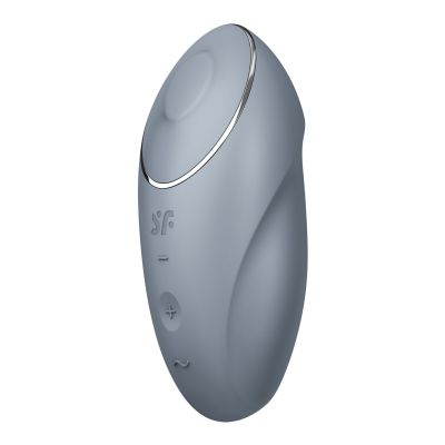 Вібростимулятор-пульсатор Satisfyer Tap & Climax 1 Bluegrey, ефект постукування пальцем, 2 мотори Вібростимулятор-пульсатор Satisfyer Tap & Climax 1 Bluegrey, ефект постукування пальцем, 2 мотори