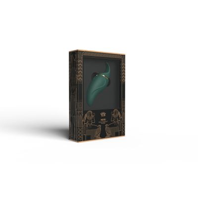 Вібратор 2в1 з язичком Zalo — Hero Jewel Green, кристал Swarovski