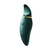 Вібратор 2в1 з язичком Zalo — Hero Jewel Green, кристал Swarovski Вібратор 2в1 з язичком Zalo — Hero Jewel Green, кристал Swarovski
