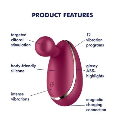 Вібратор для зовнішньої стимуляції Satisfyer Spot On 1 Berry, гнучкий відросток Вібратор для зовнішньої стимуляції Satisfyer Spot On 1 Berry, гнучкий відросток