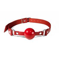 Кляп силіконовий Feral Feelings Silicon Ball Gag Red/Red, червоний ремінець, червона кулька 