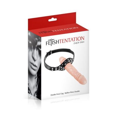 Кляп із подвійним фалоімітатором Fetish Tentation — Double Penis Gag Flesh