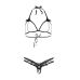Leg Avenue Open cup bra and pearl panty OS Black Leg Avenue Open cup bra and pearl panty OS Black