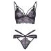 Leg Avenue Strappy bralette and g-string M Black