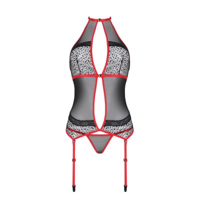 Корсет з пажами Passion SATARA CORSET S/M red, стрінги, мереживо, застібки спереду та ззаду Корсет з пажами Passion SATARA CORSET S/M red, стрінги, мереживо, застібки спереду та ззаду