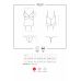 Сатиновий мереживний корсет Obsessive 810-COR-1 babydoll & thong L/XL, чорний, корсет, танга