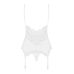 Сатиновий мереживний корсет Obsessive 810-COR-2 babydoll & thong L/XL, білий, корсет, танга