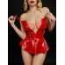 Лакований боді зі спідницею D&A L, червоний, з застібкою