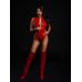 Комбідрес лакований червоний «Зухвала Стелла», L, блискавка на все тіло
