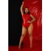 Лакований комбідрес червоний «Зухвала Стелла», XXL, блискавка на все тіло