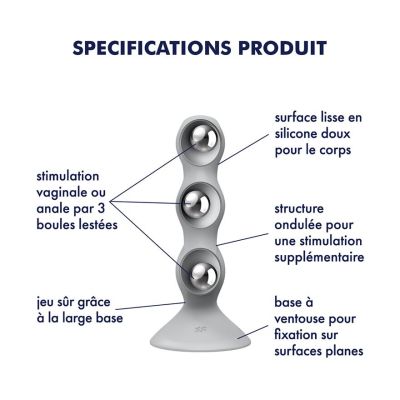 Анальний стимулятор-намистини Satisfyer Triple Ball-R Grey Анальний стимулятор-намистини Satisfyer Triple Ball-R Grey