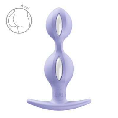 Анальні кульки Fun Factory B BALLS DUO Purple, ефект вібрації, діаметр 3,2 та 3,6 см