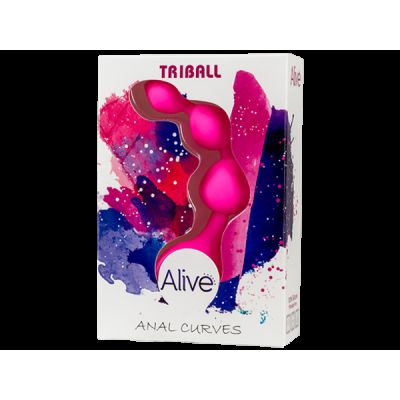 Анальні кульки Alive Triball Pink, силікон, макс. діаметр 2 см Анальні кульки Alive Triball Pink, силікон, макс. діаметр 2 см