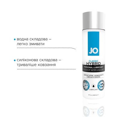Густа змазка водно-силіконова System JO Classic Hybrid (240 мл) без парабенів, гліцерину й олій