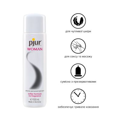 Змазка на силіконовій основі pjur Woman (100 мл) без ароматизаторів та консервантів спеціально для неї