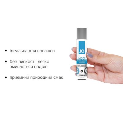 Змазка на водній основі System JO H2O ORIGINAL (30 мл), оліїста та гладенька, рослинний гліцерин